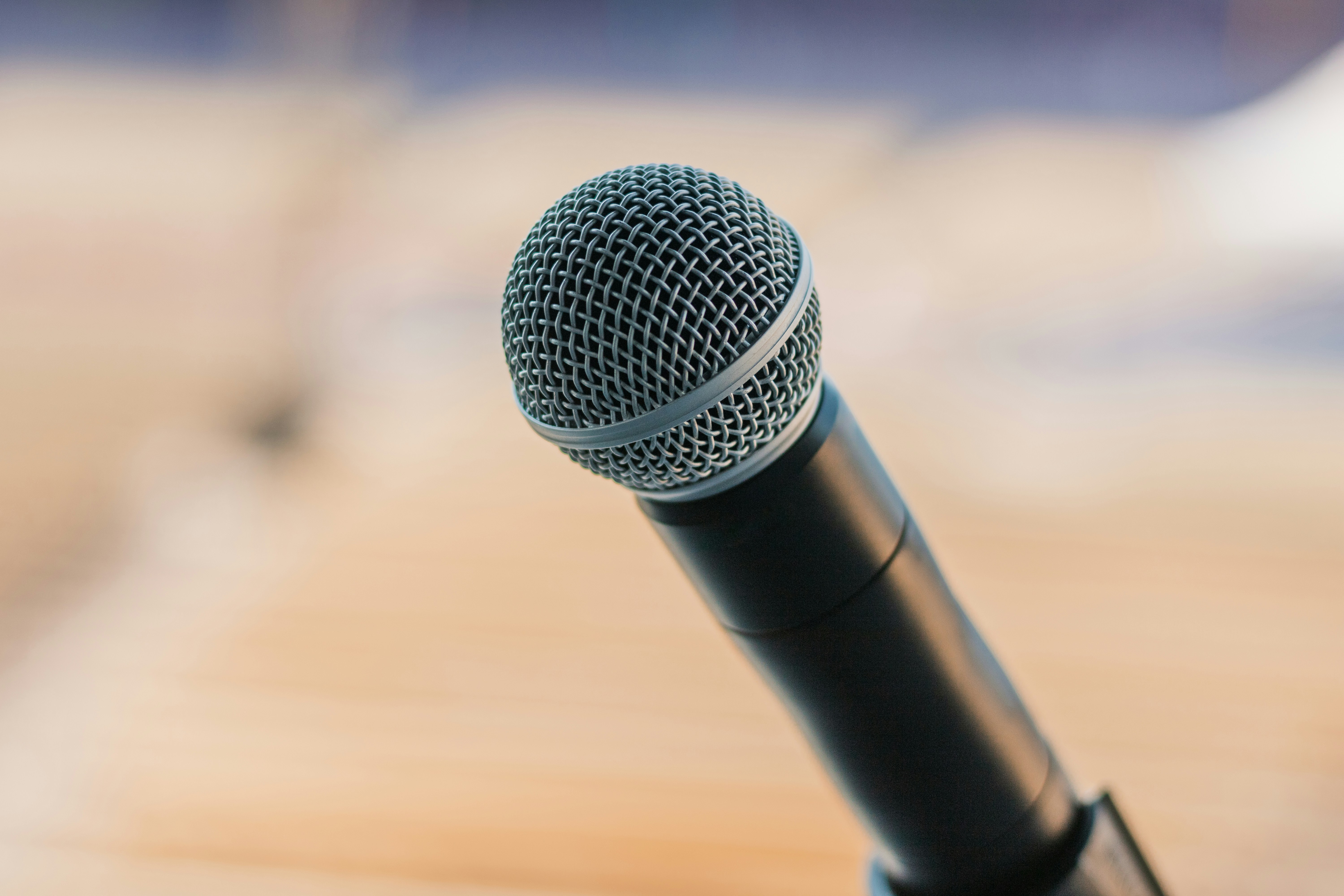 Microphone on a conference stage